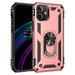 Tech Armor Ring Stand Grip Case with Metal Plate for iPhone 12 Mini 5.4 inch (Rose Gold)