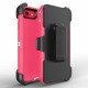 Heavy Duty Armor Robot Case With Clip for iPhone SE [2020] / iPhone 8 / 7 (Hot Pink White)