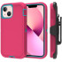 Premium Armor Heavy Duty Case with Clip for Apple iPhone 13 Pro Max (6.7) (Hot Pink Blue)