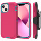 Premium Armor Heavy Duty Case with Clip for Apple iPhone 13 Pro Max (6.7) (Hot Pink Blue)
