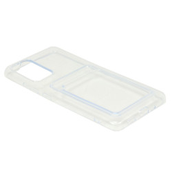 Slim TPU Soft Card Slot Holder Sleeve Case Cover for Samsung Galaxy A82 5G (Clear)