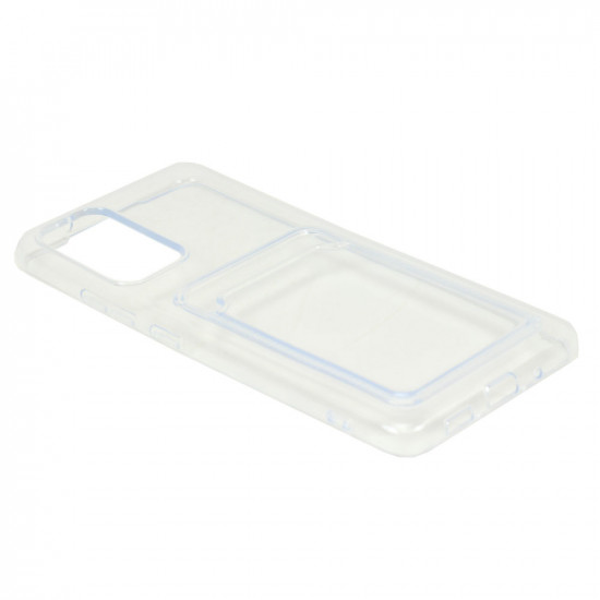 Slim TPU Soft Card Slot Holder Sleeve Case Cover for Samsung Galaxy A82 5G (Clear)