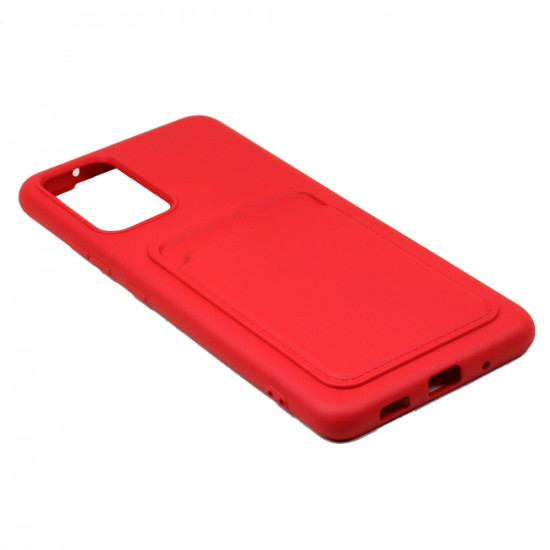 Slim TPU Soft Card Slot Holder Sleeve Case Cover for Samsung Galaxy A82 5G (Red)