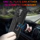 Tech Armor Ring Stand Grip Case with Metal Plate for Samsung Galaxy A72 5G (Black)