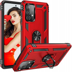 Tech Armor Ring Stand Grip Case with Metal Plate for Samsung Galaxy A72 5G (Red)