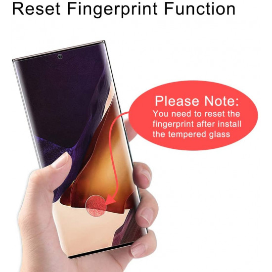 3D Tempered Glass Full Screen Protector with Working Adhesive In Screen Finger Scanner for Galaxy Note 20 (Clear)