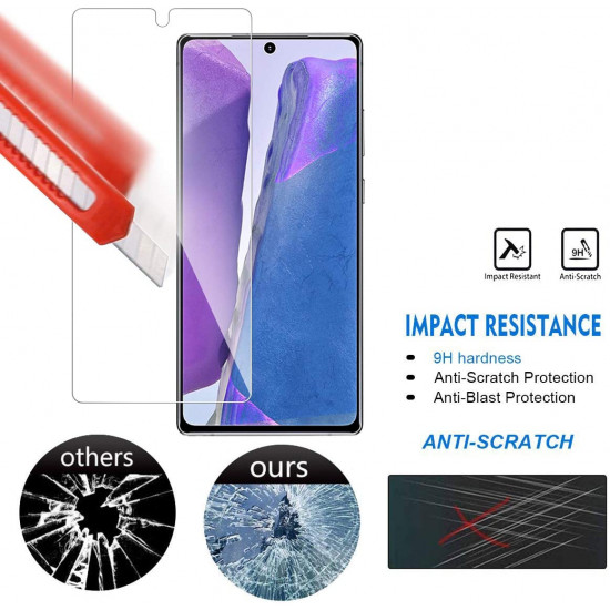 3D Tempered Glass Full Screen Protector with Working Adhesive In Screen Finger Scanner for Galaxy Note 20 (Clear)