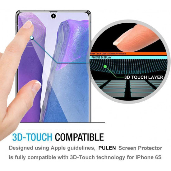 3D Tempered Glass Full Screen Protector with Working Adhesive In Screen Finger Scanner for Galaxy Note 20 (Clear)