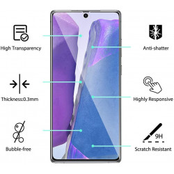 3D Tempered Glass Full Screen Protector with Working Adhesive In Screen Finger Scanner for Galaxy Note 20 (Clear)