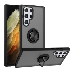 Tuff Slim Armor Hybrid Ring Stand Case for Samsung Galaxy S22 Ultra 5G (Black)