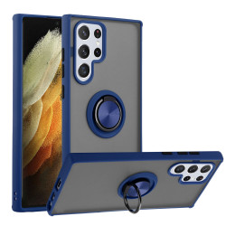 Tuff Slim Armor Hybrid Ring Stand Case for Samsung Galaxy S22 Ultra 5G (Navy Blue)