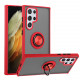 Tuff Slim Armor Hybrid Ring Stand Case for Samsung Galaxy S22 Ultra 5G (Red)