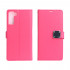 Multi Pockets Folio Flip Leather Wallet Case with Strap for Samsung Galaxy S21 5G (Hot Pink)