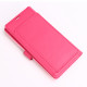 Multi Pockets Folio Flip Leather Wallet Case with Strap for Samsung Galaxy S21 5G (Hot Pink)