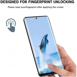 3D Tempered Glass Full Screen Protector with Working Adhesive In Screen Finger Scanner for Samsung Galaxy S21 5G (Clear)