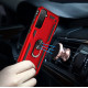 Tech Armor Ring Stand Grip Case with Metal Plate for Samsung Galaxy S21 5G (Red)