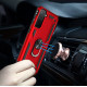 Tech Armor Ring Stand Grip Case with Metal Plate for Samsung Galaxy S21+ Plus 5G (Red)