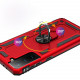 Tech Armor Ring Stand Grip Case with Metal Plate for Samsung Galaxy S21 5G (Red)