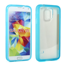 Samsung Galaxy S5 SM-G900 Gummy Hybrid Case (Blue Clear)