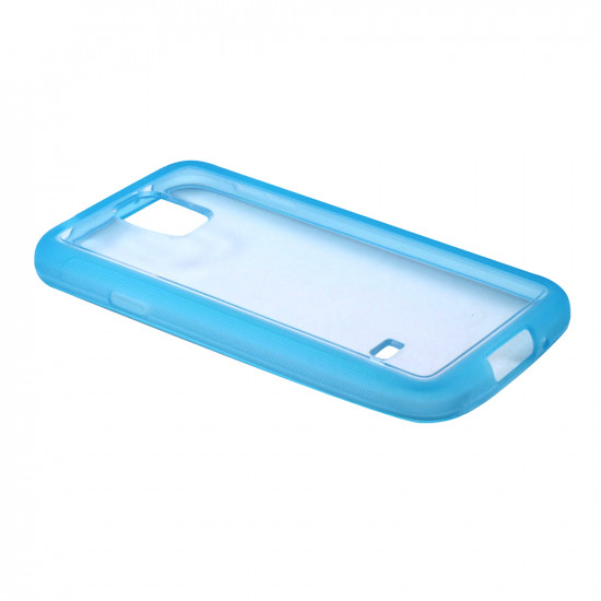 Samsung Galaxy S5 SM-G900 Gummy Hybrid Case (Blue Clear)