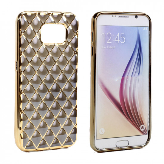 Samsung Galaxy S6 Edge Plus Exotic Electroplate Soft Hybrid Case (Black)