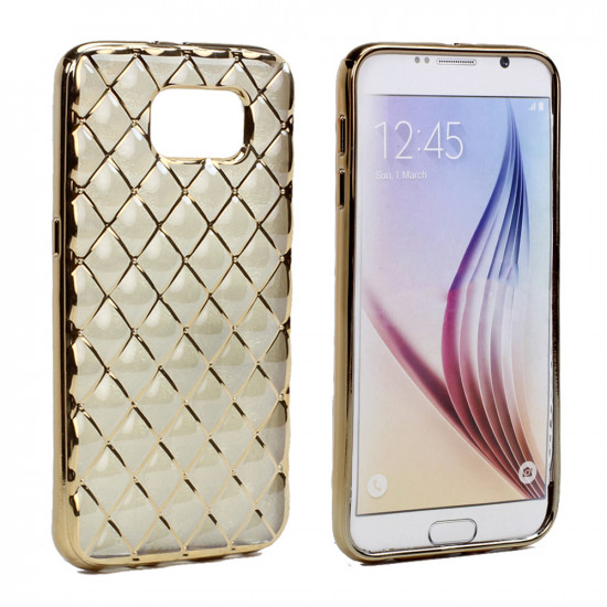 Samsung Galaxy S6 Edge Plus Exotic Electroplate Soft Hybrid Case (Champagne Gold)