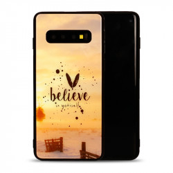 Galaxy S10 Design Tempered Glass Hybrid Case (Believe)