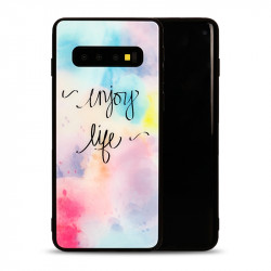 Galaxy S10 Design Tempered Glass Hybrid Case (Enjoy Life)