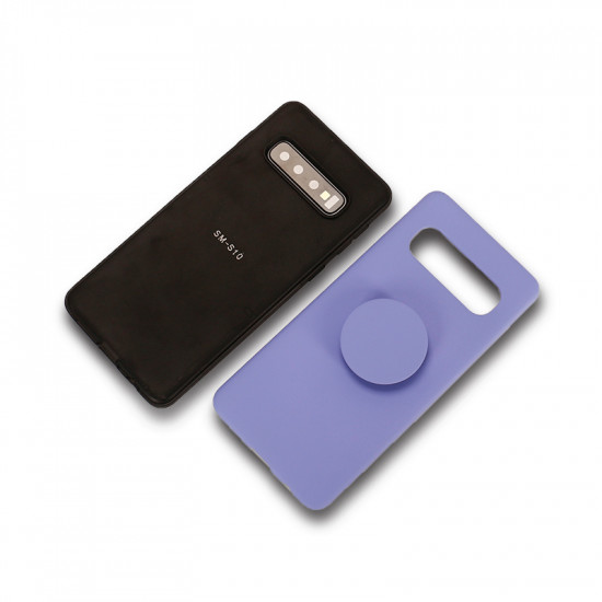 Galaxy S10 Pop Up Grip Stand Hybrid Case (Purple)