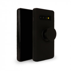 Galaxy S10 Pop Up Grip Stand Hybrid Case (Black)