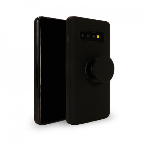 Galaxy S10 Pop Up Grip Stand Hybrid Case (Black)