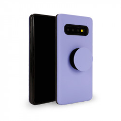 Galaxy S10 Pop Up Grip Stand Hybrid Case (Purple)