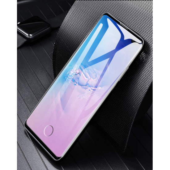 Galaxy S10 3D Tempered Glass Full Screen Protector with Working Adhesive In Screen Finger Scanner (Black)