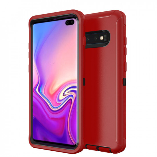 Galaxy S10 Armor Robot Case (Red Black)