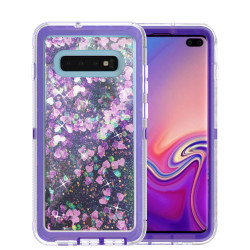 Galaxy S10e Star Dust Clear Liquid Armor Robot Case (Purple)