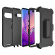 Galaxy S10e Transparent Clear Armor Robot Case (Purple)