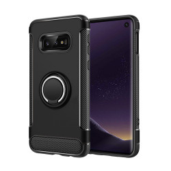 Galaxy S10e 360 Rotating Ring Stand Hybrid Case with Metal Plate (Black)
