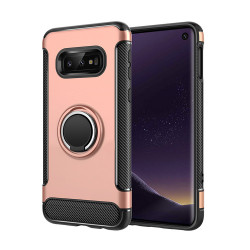 Galaxy S10e 360 Rotating Ring Stand Hybrid Case with Metal Plate (Rose Gold)