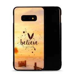 Galaxy S10e Design Tempered Glass Hybrid Case (Believe)