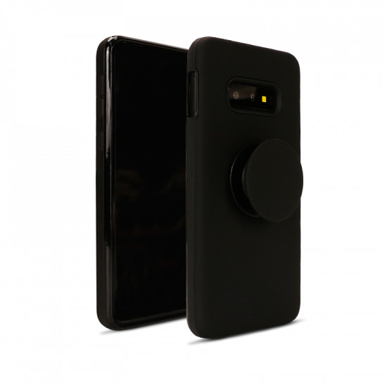 Galaxy S10e Pop Up Grip Stand Hybrid Case (Black)