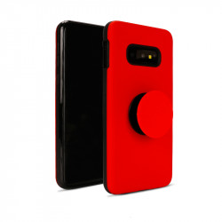 Galaxy S10e Pop Up Grip Stand Hybrid Case (Red)