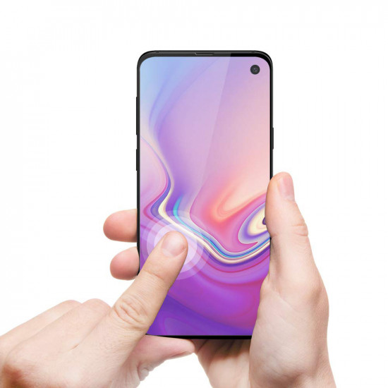 Galaxy S10e Tempered Glass Full Screen Protector - Case Friendly (Black)