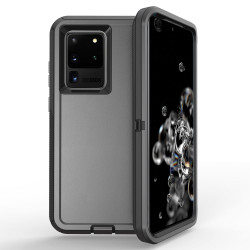 Heavy Duty Armor Robot Case for Samsung Galaxy S20 Ultra 6.9 inch (Black Black)