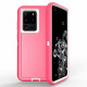 Heavy Duty Armor Robot Case for Samsung Galaxy S20 Ultra 6.9 inch (Hot Pink White)