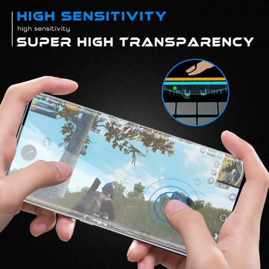 Galaxy S20 (6.2in) 3D Tempered Glass Full Screen Protector with Working Adhesive In Screen Finger Scanner (Black)