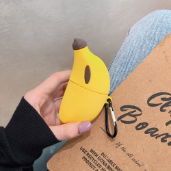 Cute Design Cartoon Silicone Cover Skin for Airpod (1 / 2) Charging Case (Banana)