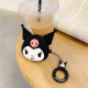 Cute Design Cartoon Silicone Cover Skin for Airpod (1 / 2) Charging Case (Black Kitty)