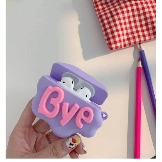 Cute Design Cartoon Silicone Cover Skin for Airpod (1 / 2) Charging Case (Bye)
