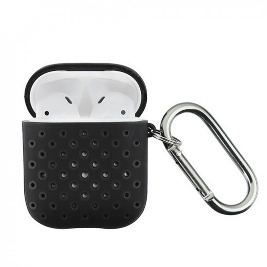 Airpod (2 / 1) Honeycomb Mesh Sports Cover Skin for Airpod Charging Case (Black Black)