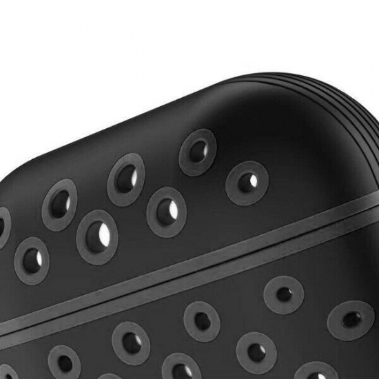 Airpod (2 / 1) Honeycomb Mesh Sports Cover Skin for Airpod Charging Case (Black Black)